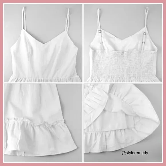 Floral Tiered Mini Dress Spaghetti Strap V Neck Backless with Pockets - Picture 6 of 7